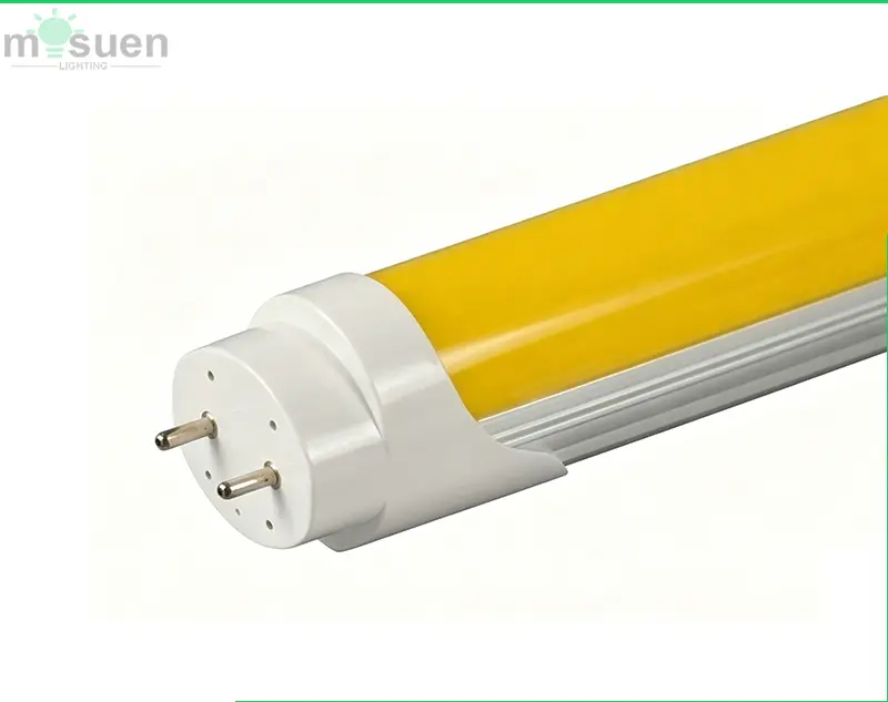 4FT T8 18W 120lm/W No-UV Yellow Color G13 LED Tube Light for Warehouse Office Lighting