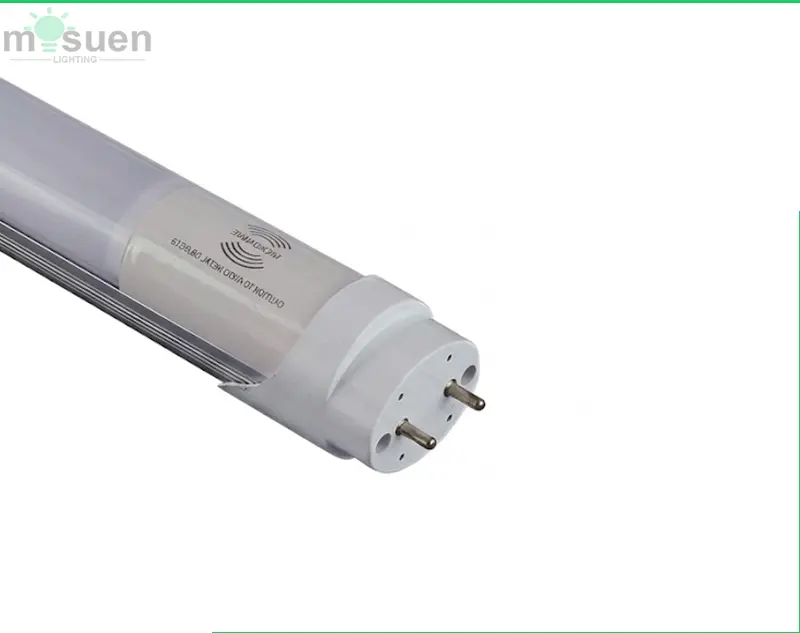 Typical installation of 4ft T8 LED tube with microwave sensor in commercial corridors